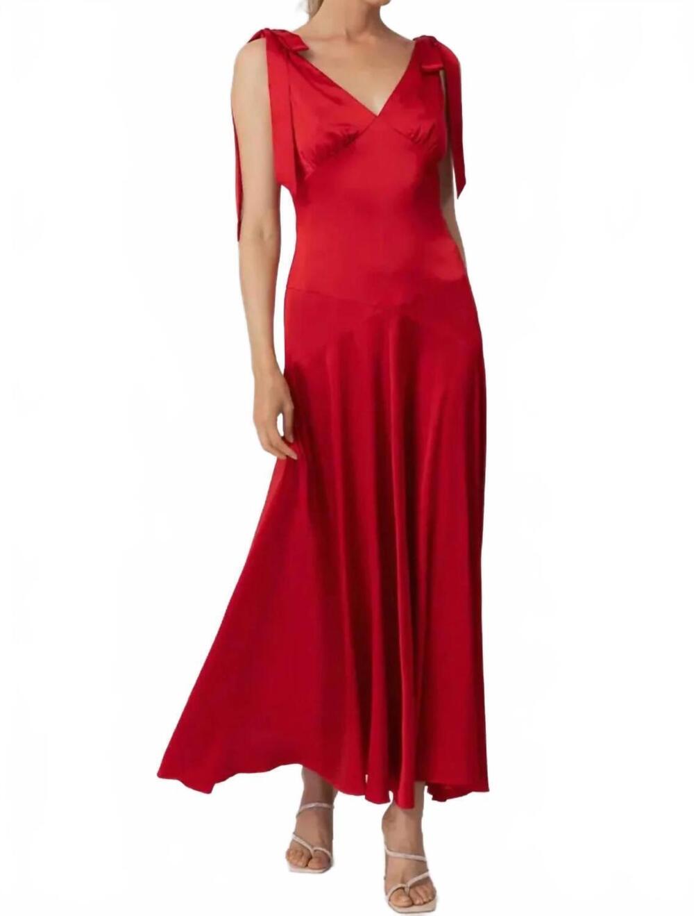 NEW LINE AND DOT draped maxi dress in red